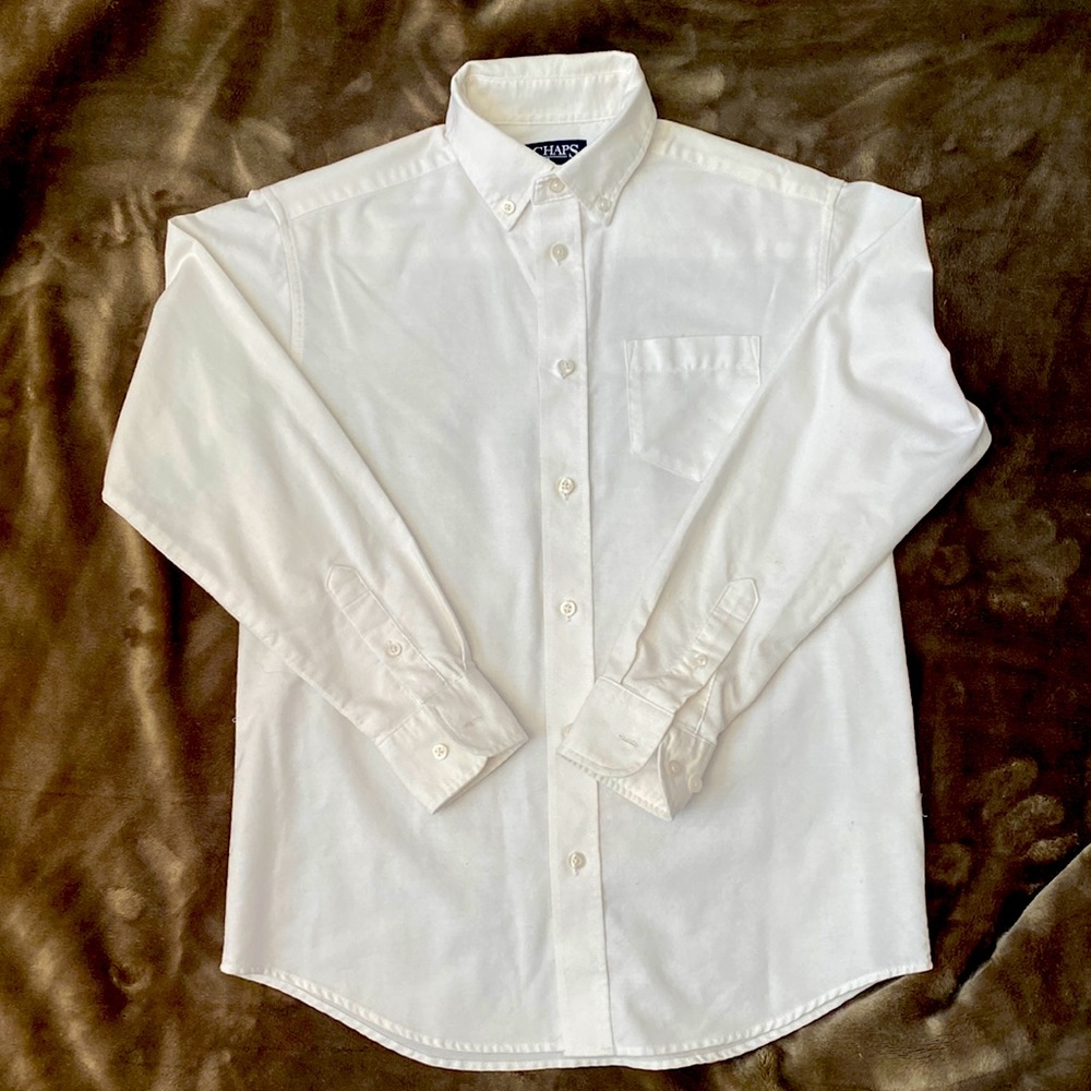 Chaps Boys white long sleeve dress shirt size 12